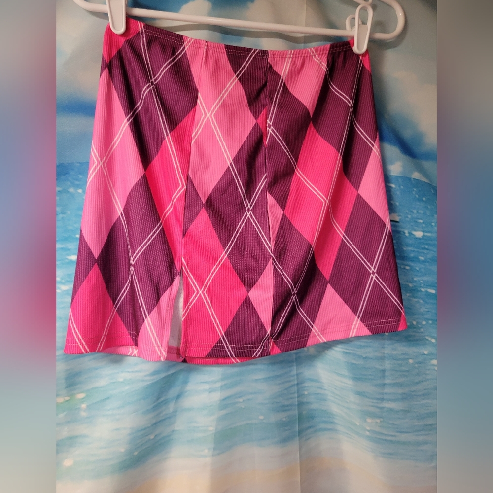 HalfHeart from Dolls Kill NWOT Pink‎ Argyle Mini Skirt Size Medium
